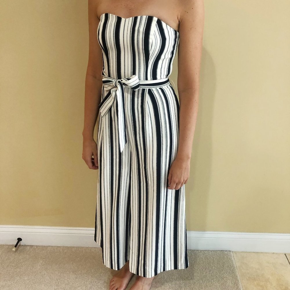 H&M | Striped Wide Leg Jumpsuit (optional straps) - Picture 2 of 7